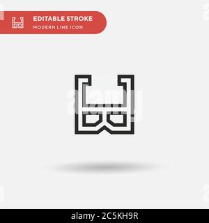 D icona vettore semplice. Modello di disegno simbolo illustrazione per elemento UI mobile Web. Pittogramma moderno a colori perfetto su tratto modificabile. D icone per il vostro progetto aziendale Illustrazione Vettoriale