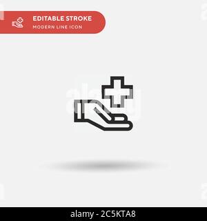 Icona vettore semplice assicurazione sanitaria. Modello di disegno simbolo illustrazione per elemento UI mobile Web. Pittogramma moderno a colori perfetto su tratto modificabile. Icone di assicurazione sanitaria per il vostro progetto di business Illustrazione Vettoriale
