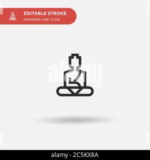 Grande Buddha semplice vettore icona. Modello di disegno simbolo illustrazione per elemento UI mobile Web. Pittogramma moderno a colori perfetto su tratto modificabile. Grandi icone Buddha per il vostro progetto di business Illustrazione Vettoriale