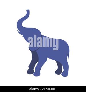 Icona dell'elefante isolata su sfondo bianco. Stile piatto alla moda per grafica, sito web. Illustrazione vettoriale EPS 10 Illustrazione Vettoriale