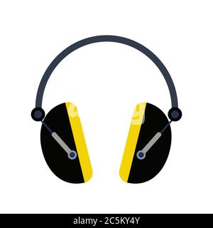 Icona cuffia, icona auricolare, illustrazione vettoriale. Illustrazione Vettoriale