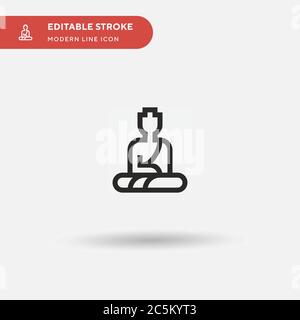 Icona vettore semplice Buddha. Modello di disegno simbolo illustrazione per elemento UI mobile Web. Pittogramma moderno a colori perfetto su tratto modificabile. Icone Buddha per il tuo progetto aziendale Illustrazione Vettoriale