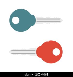 Icona chiave isolata su sfondo bianco. Stile piatto alla moda per grafica, sito web. Illustrazione vettoriale EPS 10 Illustrazione Vettoriale