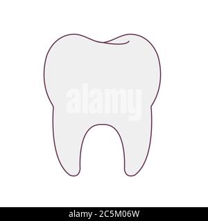 Icona dente in stile piatto su sfondo bianco. Illustrazione vettoriale. EPS 10. Illustrazione Vettoriale