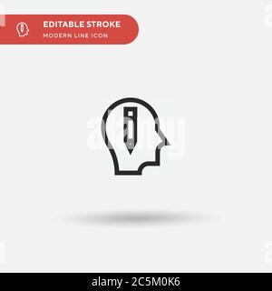 Icona semplice vettore di pensiero del disegno. Modello di disegno simbolo illustrazione per elemento UI mobile Web. Pittogramma moderno a colori perfetto su tratto modificabile. Progettare icone di pensiero per il vostro progetto aziendale Illustrazione Vettoriale