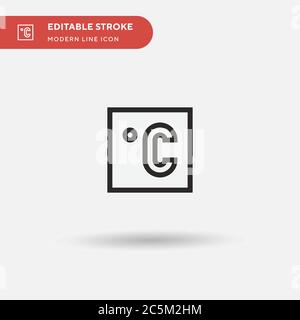 Icona vettore semplice Celsius. Modello di disegno simbolo illustrazione per elemento UI mobile Web. Pittogramma moderno a colori perfetto su tratto modificabile. Icone Celsius per il vostro progetto aziendale Illustrazione Vettoriale