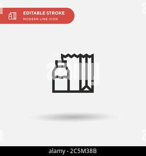 Icona vettore semplice cibo. Modello di disegno simbolo illustrazione per elemento UI mobile Web. Pittogramma moderno a colori perfetto su tratto modificabile. Icone alimentari per il vostro progetto aziendale Illustrazione Vettoriale