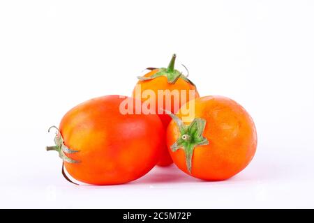 Il pomodoro rosso è un vegetale che è un componente importante nella preparazione della salsa di pomodoro. Foto Stock