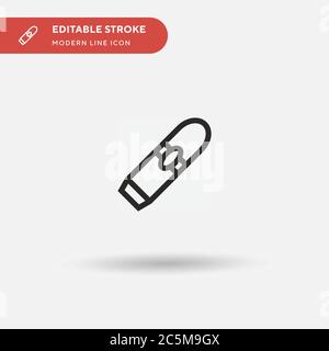Icona vettore semplice sigaro. Modello di disegno simbolo illustrazione per elemento UI mobile Web. Pittogramma moderno a colori perfetto su tratto modificabile. Icone di sigari per il vostro progetto di affari Illustrazione Vettoriale