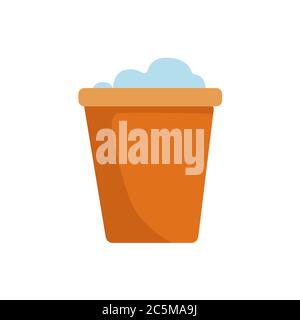 Secchio di pulizia su sfondo bianco. Stile piatto alla moda per grafica, sito web. Illustrazione vettoriale EPS 10. Illustrazione Vettoriale