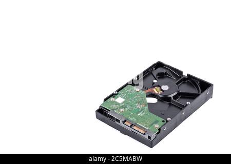 l'unità disco rigido della scheda è la memorizzazione dei dati per il computer digitale dati su sfondo bianco, la tecnologia del disco rigido isolata Foto Stock