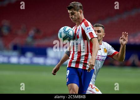 Madrid, Spagna. 03 luglio 2020. Alvaro Morata (Atletico de Madrid) visto in azione durante la partita la Liga round 34 tra Atletico de Madrid e RCD Mallorca allo stadio Wanda Metropolitano di Madrid (Punteggio finale; Atletico de Madrid 3:0 RCD Mallorca) Credit: SOPA Images Limited/Alamy Live News Foto Stock