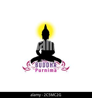 Fico sacro o foglia di albero pippale Buddha Purnima o Vesak vettore di giorno illustrazione, allso chiamato Guru Purnima in India e Nepal Illustrazione Vettoriale