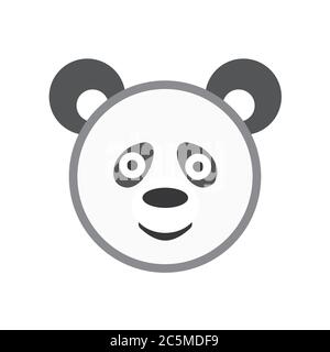 Cute Panda Animal Head su sfondo bianco. Illustrazione vettoriale EPS 10. Illustrazione Vettoriale