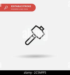 Icona mallet Simple Vector. Modello di disegno simbolo illustrazione per elemento UI mobile Web. Pittogramma moderno a colori perfetto su tratto modificabile. Icone mallet per il vostro progetto aziendale Illustrazione Vettoriale