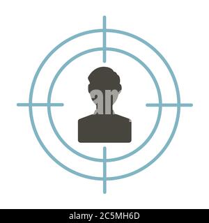 Obiettivo persone. Illustrazione vettoriale EPS 10 in stile piatto e trendy isolato. Illustrazione Vettoriale