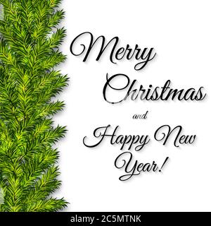 Sfondo di Natale con rami verdi dell'albero di natale Illustrazione Vettoriale