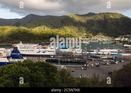 Porto di Picton, Marlborough, Isola del Sud, Nuova Zelanda Foto Stock