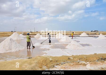 Saline nella regione di la Guajira in Colombia Foto Stock