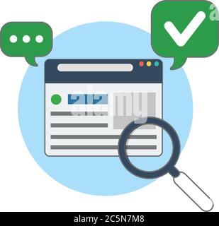 Assistenza clienti - domande e risposte. Illustrazione aziendale, icona soluzioni digitali. Illustrazioni vettoriali in stile piatto Illustrazione Vettoriale