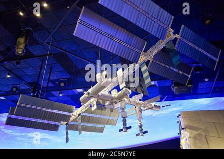 Grande modello della Stazione spaziale Internazionale Foto Stock