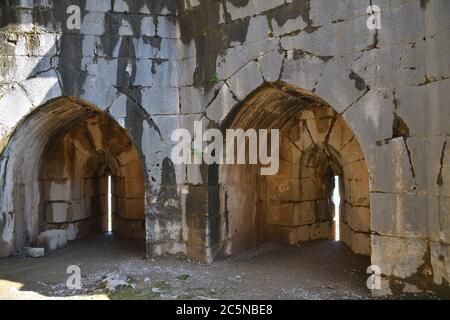 All'interno della Fortezza di Nimrod in Israele si trova una fortezza musulmana medievale situata nella parte settentrionale delle alture del Golan. La più grande e impressionante Foto Stock