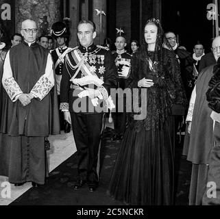 Vaticano Papa Jhon XXIII udienza al Papa dei principi di Monaco 18 giugno 1959 - principe ranieri e grazia del monaco Foto Stock