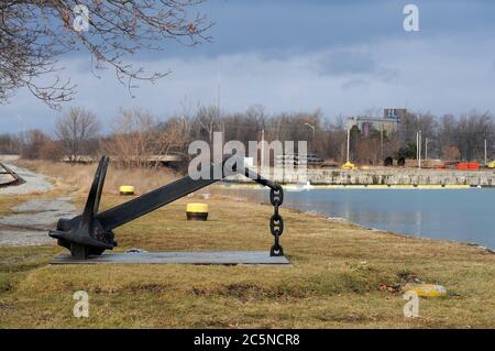 Anchor, Railway e Welland Canal vicino a King Street. Foto Stock