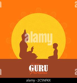 Figura sacra o foglia di albero di pippal Buddha Purnima o Vesak vettore di giorno, osservato anche come Guru Purnima in India e Nepal Illustrazione Vettoriale