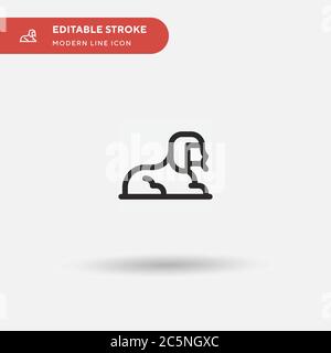 Icona Sfinx vettore semplice. Modello di disegno simbolo illustrazione per elemento UI mobile Web. Pittogramma moderno a colori perfetto su tratto modificabile. Icone Sphinx per il vostro progetto aziendale Illustrazione Vettoriale