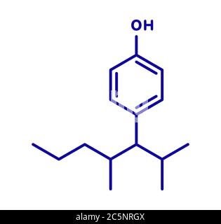 Nonilfenolo Endocrine Disruptor molecola (un isomero mostrato). Formula di scheletro. Foto Stock