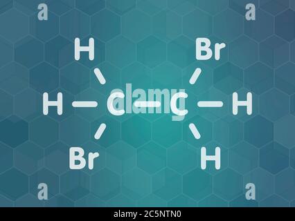 Molecola fumigante di etilene dibromuro (EDB, 1,2-dibromoetano). Formula scheletrica. Foto Stock