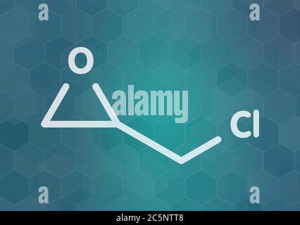 Blocco di costruzione in resina epossidica per epicloridrina (ECH). Formula scheletrica. Foto Stock
