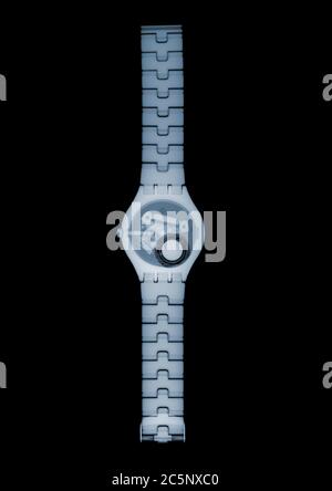 Orologio da polso, raggi X colorati. Foto Stock