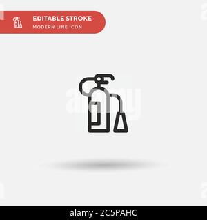 Icona vettore semplice estintore. Modello di disegno simbolo illustrazione per elemento UI mobile Web. Pittogramma moderno a colori perfetto su tratto modificabile. Icone estintori antincendio per il vostro progetto aziendale Illustrazione Vettoriale