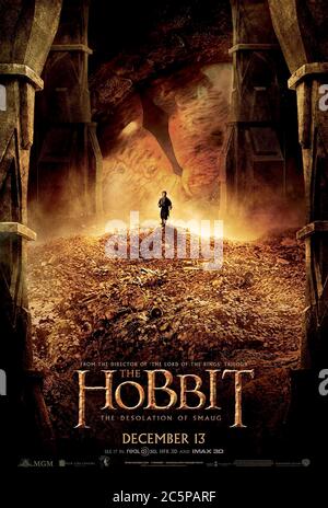 The Hobbit: The Desolation of Smaug (2013) diretto da Peter Jackson e interpretato da Ian McKellen, Martin Freeman, Richard Armitage e James Nesbitt. Seconda parte della trilogia basata sul libro di J. R. R. Tolkien The Hobbit, Bilbo Baggins si unisce ai nani nella loro lotta contro il drago Smaug. Foto Stock