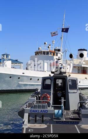 Chinese Yacht Potomac a Jack London Square, Oakland, California, USA Foto Stock