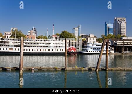 Delta King Battello a Vapore nella Città Vecchia a Sacramento, California, Stati Uniti d'America Foto Stock