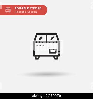 Icona vettore semplice congelatore. Modello di disegno simbolo illustrazione per elemento UI mobile Web. Pittogramma moderno a colori perfetto su tratto modificabile. Icone di congelatori per il vostro progetto aziendale Illustrazione Vettoriale