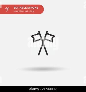 Contrassegna l'icona vettore semplice. Modello di disegno simbolo illustrazione per elemento UI mobile Web. Pittogramma moderno a colori perfetto su tratto modificabile. Icone di flag per il vostro progetto di affari Illustrazione Vettoriale