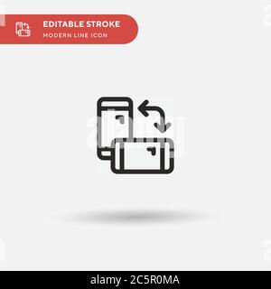 Icona ruota vettore semplice. Modello di disegno simbolo illustrazione per elemento UI mobile Web. Pittogramma moderno a colori perfetto su tratto modificabile. Ruota le icone per il tuo progetto aziendale Illustrazione Vettoriale