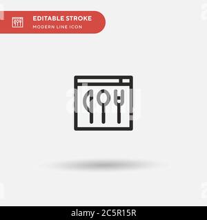 Icona vettore semplice cibo. Modello di disegno simbolo illustrazione per elemento UI mobile Web. Pittogramma moderno a colori perfetto su tratto modificabile. Icone alimentari per il vostro progetto aziendale Illustrazione Vettoriale