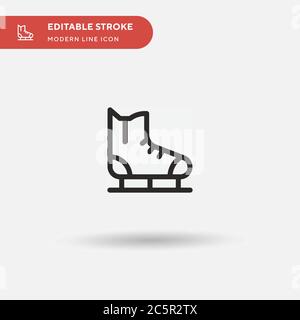 Icona vettore semplice di pattinaggio su ghiaccio. Modello di disegno simbolo illustrazione per elemento UI mobile Web. Pittogramma moderno a colori perfetto su tratto modificabile. Icone di pattinaggio su ghiaccio per il tuo progetto aziendale Illustrazione Vettoriale