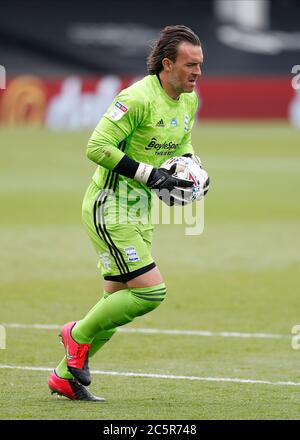 Craven Cottage, Londra, Regno Unito. 4 luglio 2020. Campionato inglese di calcio, Fulham contro Birmingham City; Goalkeeper Lee Camp di Birmingham City Credit: Action Plus Sport/Alamy Live News Foto Stock