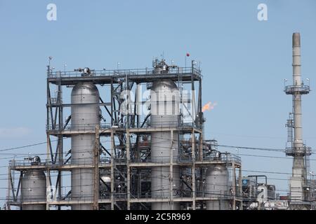 Proprietà della raffineria di petrolio britannica (BP). Foto Stock