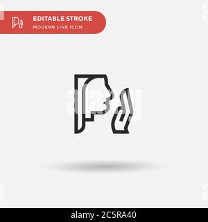 Icona vettore semplice tosse. Modello di disegno simbolo illustrazione per elemento UI mobile Web. Pittogramma moderno a colori perfetto su tratto modificabile. Icone di tosse per il vostro progetto di affari Illustrazione Vettoriale