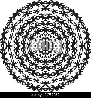 Un mandala è una configurazione geometrica di simboli. Illustrazione Vettoriale