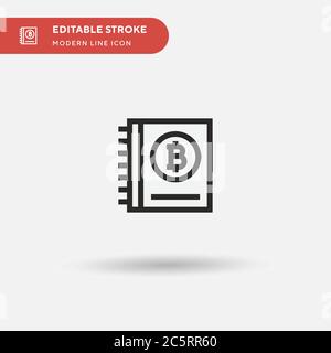 Icona vettore semplice ledger. Modello di disegno simbolo illustrazione per elemento UI mobile Web. Pittogramma moderno a colori perfetto su tratto modificabile. Icone di contabilità per il vostro progetto aziendale Illustrazione Vettoriale