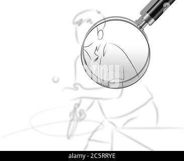 giocatore di ping-pong realizzato in software 2d Foto Stock