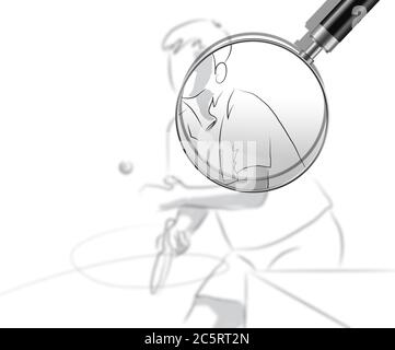 giocatore di ping-pong realizzato in software 2d Foto Stock